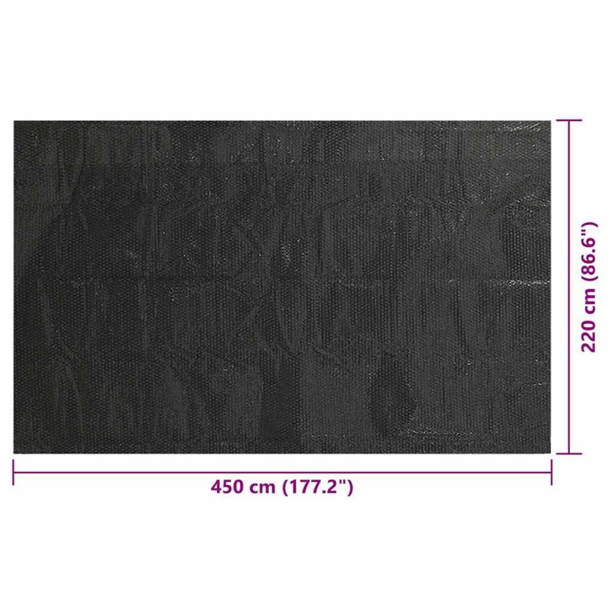 VIDAXL Couverture de piscine Noir 450 x 220 cm PE