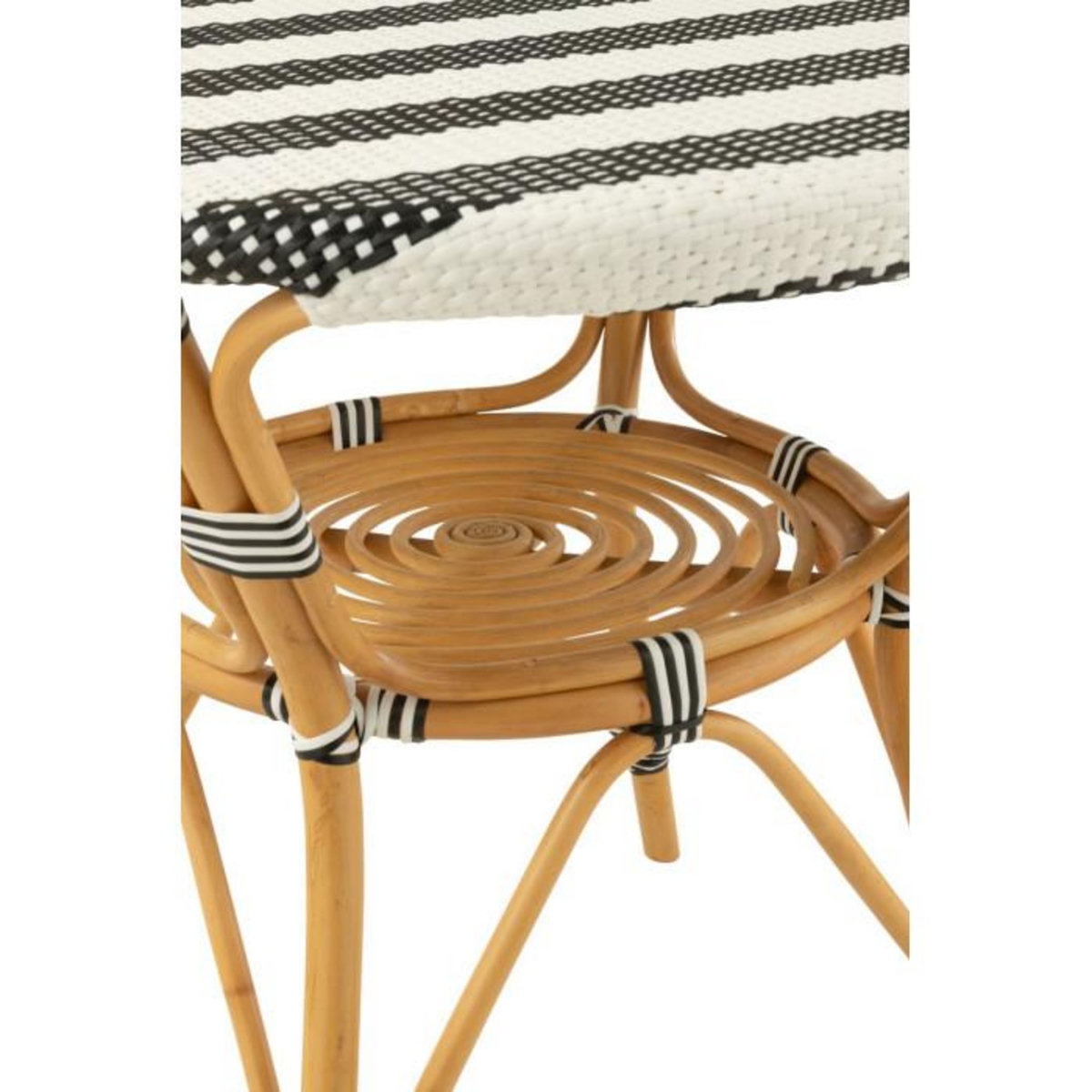 Paris Prix Table à Manger en Rotin  Danial  90cm Noir