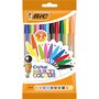 BIC Lot de 10 stylos bille pointe large CRISTAL MULTICOLOUR couleurs assorties