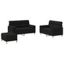 Voir la diapositive 2 : VIDAXL Ensemble de canapes 3 pcs avec coussins noir tissu
