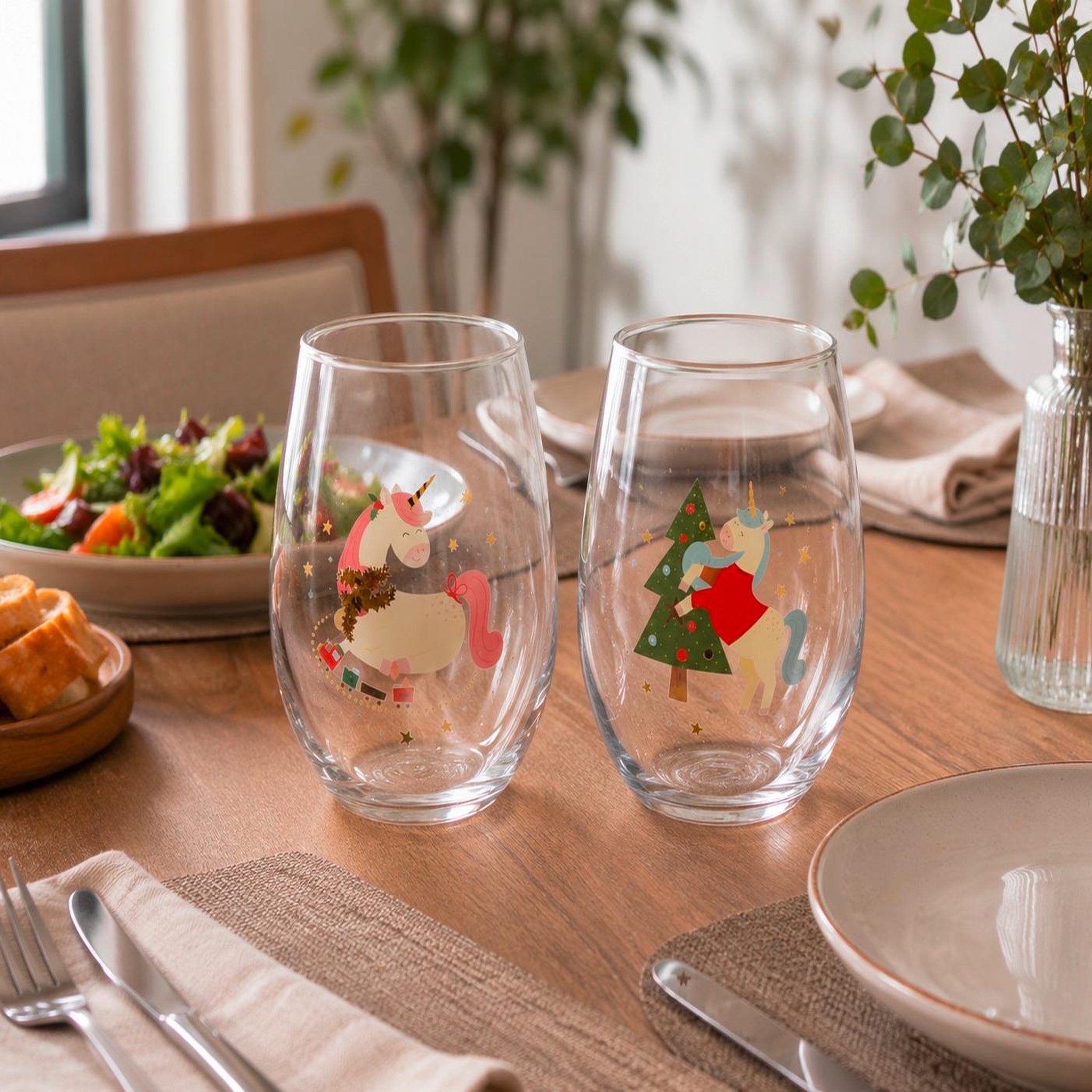 Voir la diapositive 4 : Eden Set de 2 grands verres licorne – 570 ml