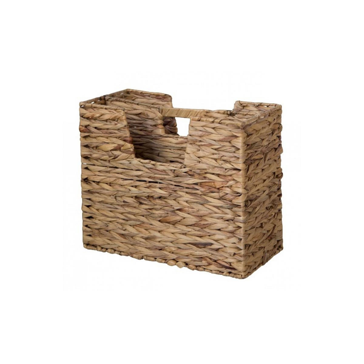 HomeStyle4U Kiosque de Journaux en Jacinthe d'Eau avec 2 Compartiments Pratiques