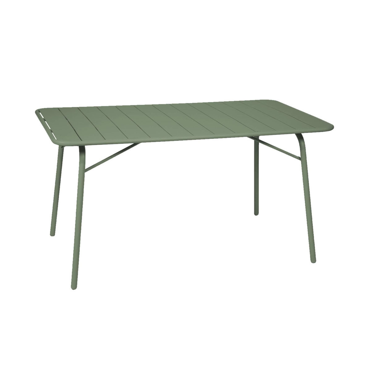 SWEEEK Table de jardin pliante métal 6 places, Amelia 141,2 x 80 x 72,5cm