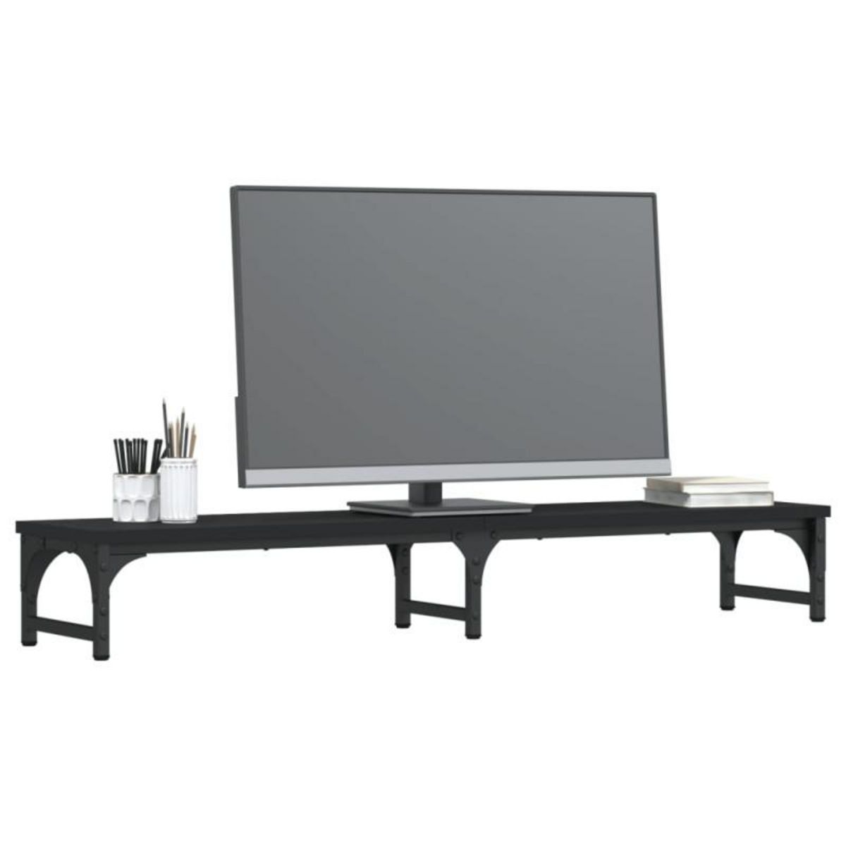 VIDAXL Support de moniteur noir 105x23x15,5 cm bois d ingénierie