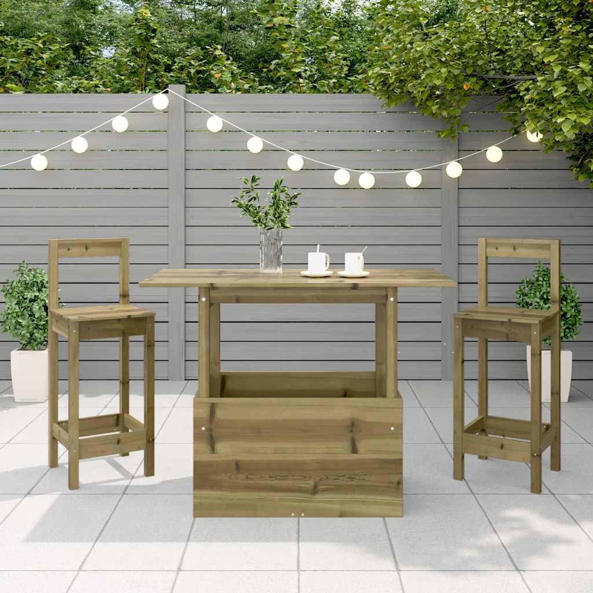 Voir la diapositive 4 : VIDAXL Table de jardin 100x50x75 cm bois de pin impregne