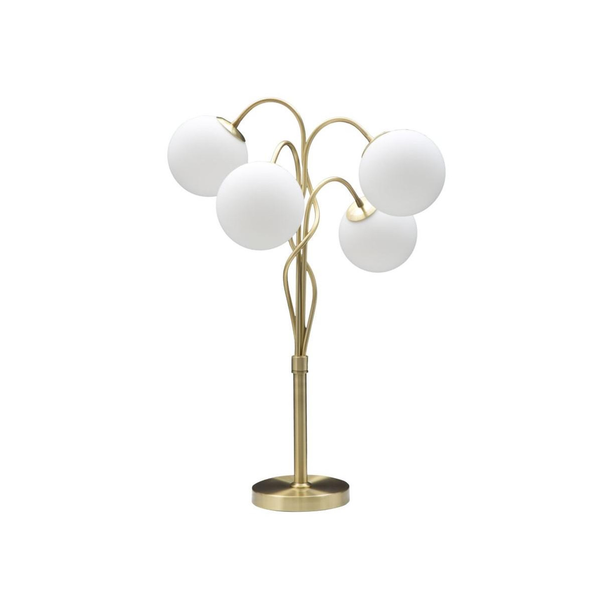 Paris Prix Lampe à poser design 4 sphères  glamy  74cm blanc & or
