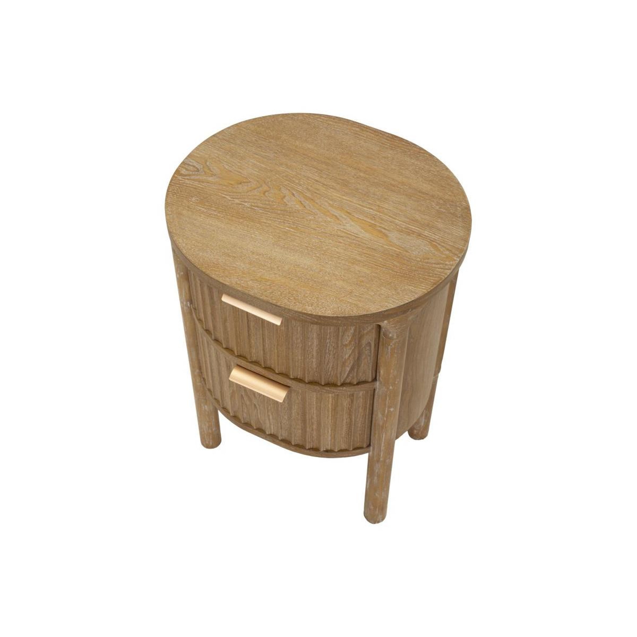 Voir la diapositive 4 : Paris Prix Table de nuit 2 tiroirs  goteborg  52cm naturel