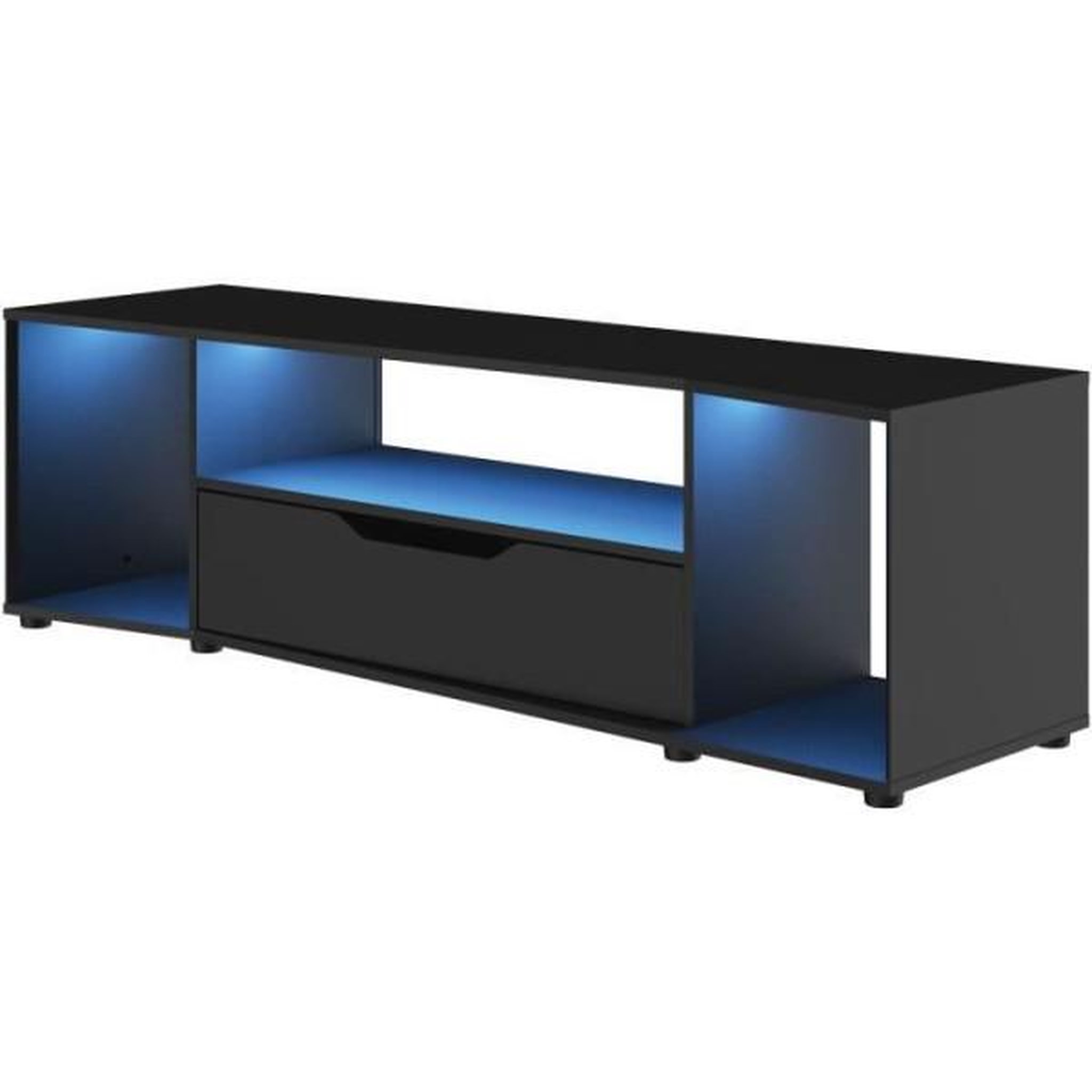DIAGONE Meuble tv gamer - hack - noir - 163 x 45 x 48 cm - diagone
