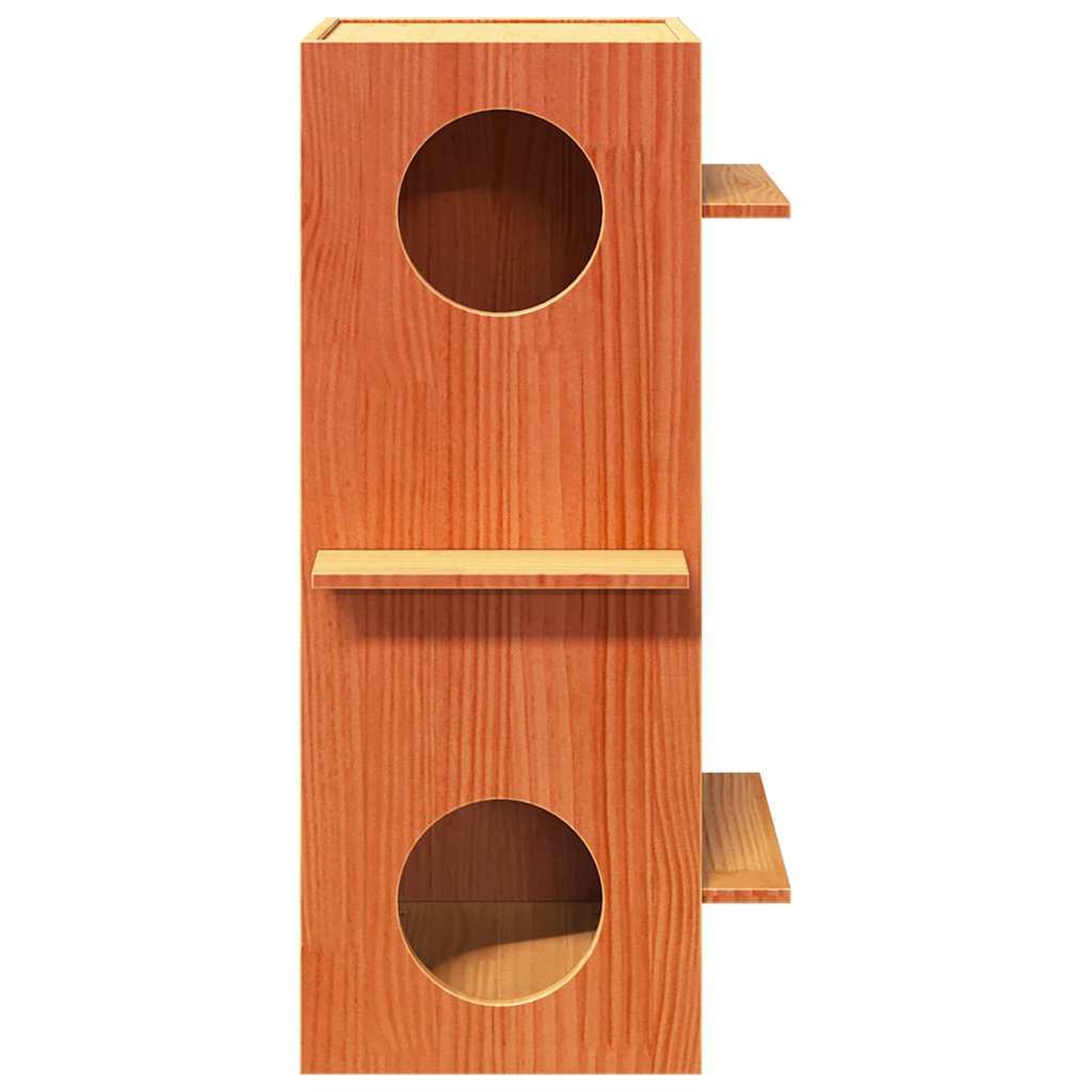 Voir la diapositive 4 : VIDAXL Maison pour chat cire marron 43x43x90 cm bois de pin massif