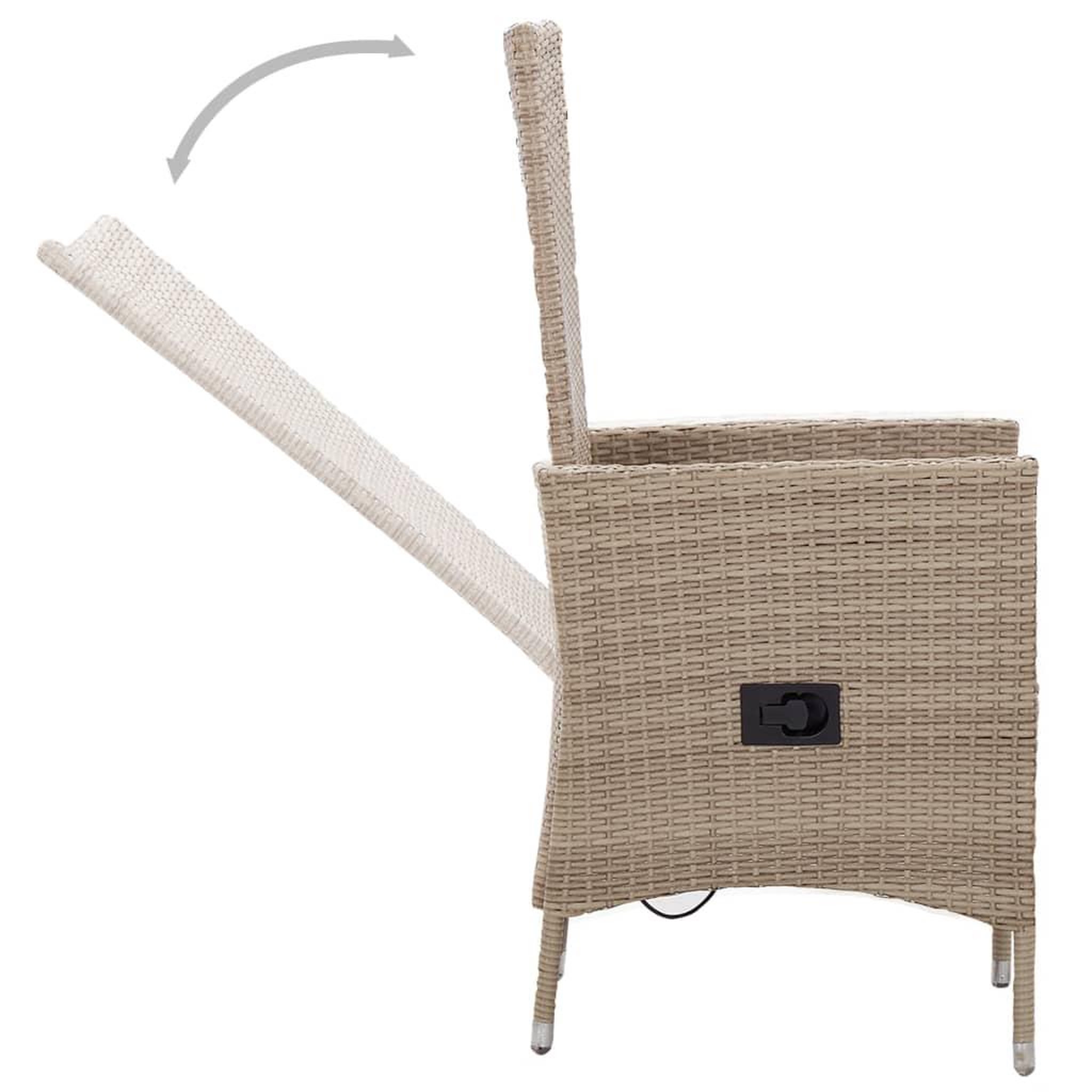 Voir la diapositive 5 : VIDAXL Ensemble a manger de jardin avec coussins 3 pcs Beige