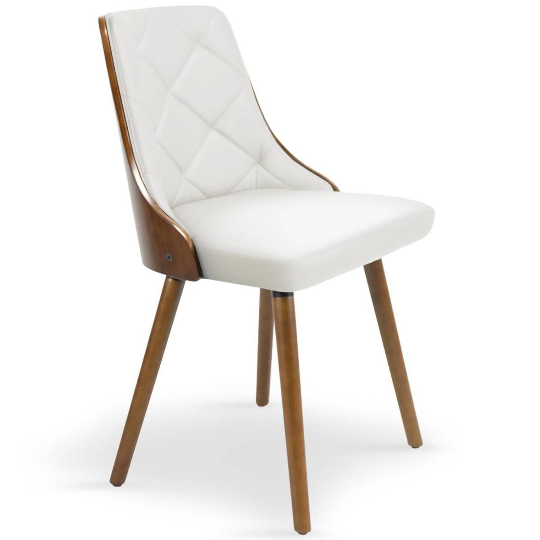 Voir la diapositive 2 : Paris Prix Lot de 4 chaises scandinave  cargo  79cm noisette & blanc