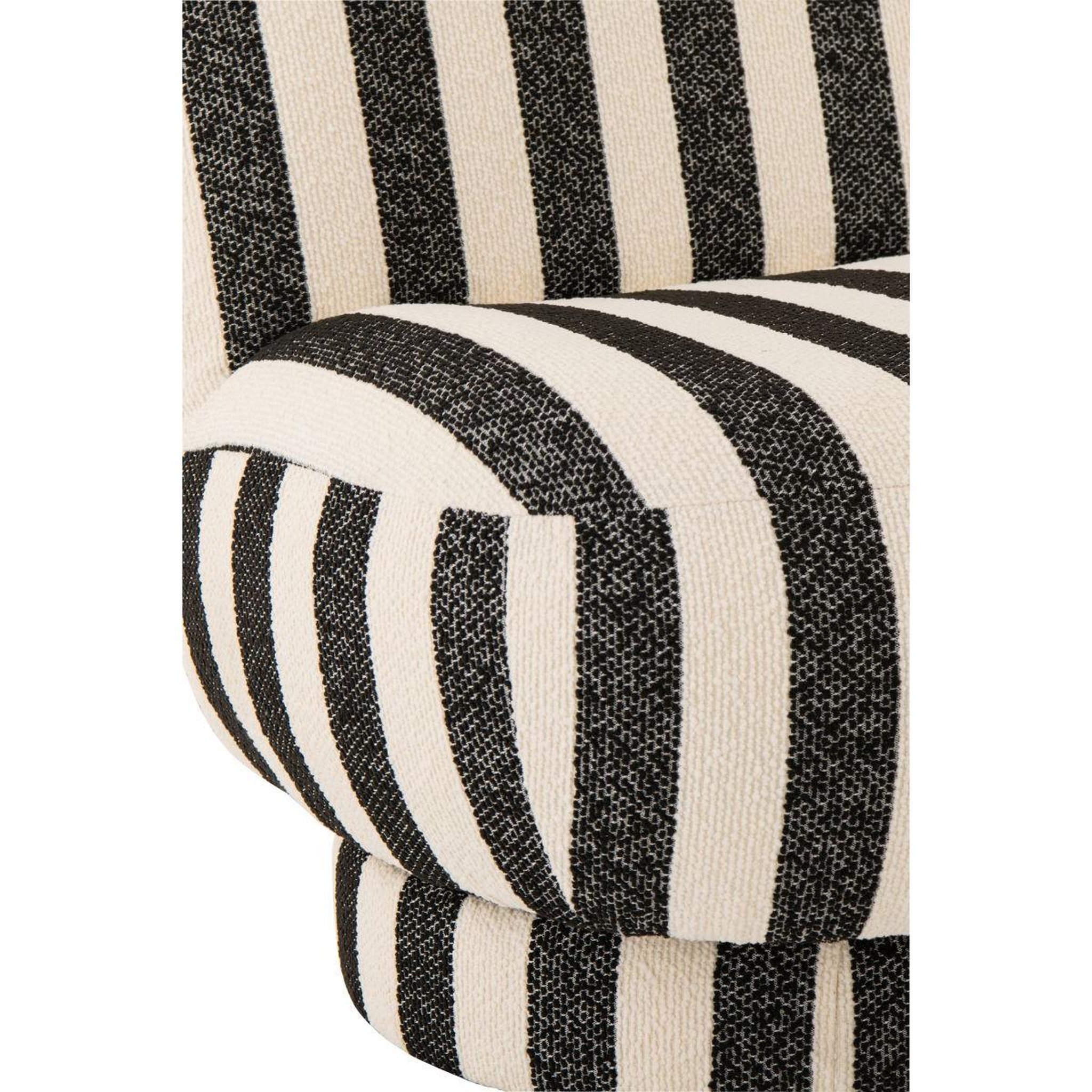 Voir la diapositive 6 : J-LINE Fauteuil à rayures  ligné  76cm noir & blanc cassé