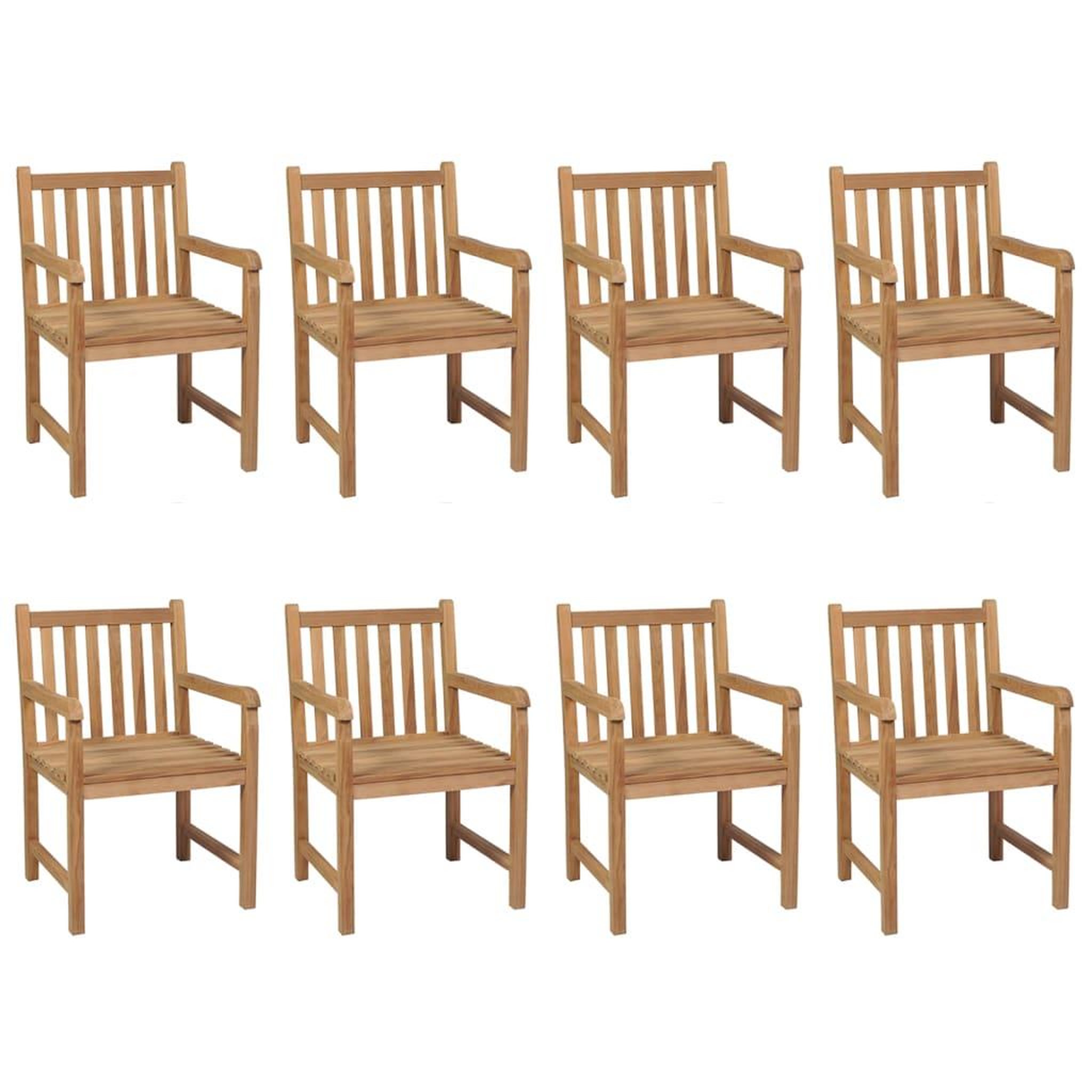 Voir la diapositive 2 : VIDAXL Chaises de jardin lot de 8 avec coussins bleu clair Teck solide