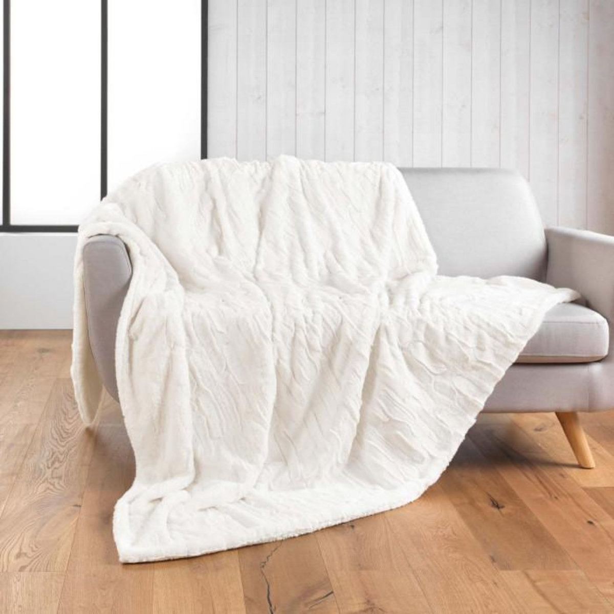 Paris Prix Plaid Imitation Fourrure  Foxy  125x150cm Naturel