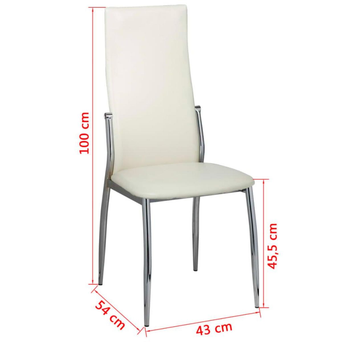 VIDAXL Chaises a manger lot de 4 blanc similicuir
