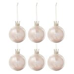 Paris Prix Lot de 6 Boules de Noël  Couronne  8cm Rose