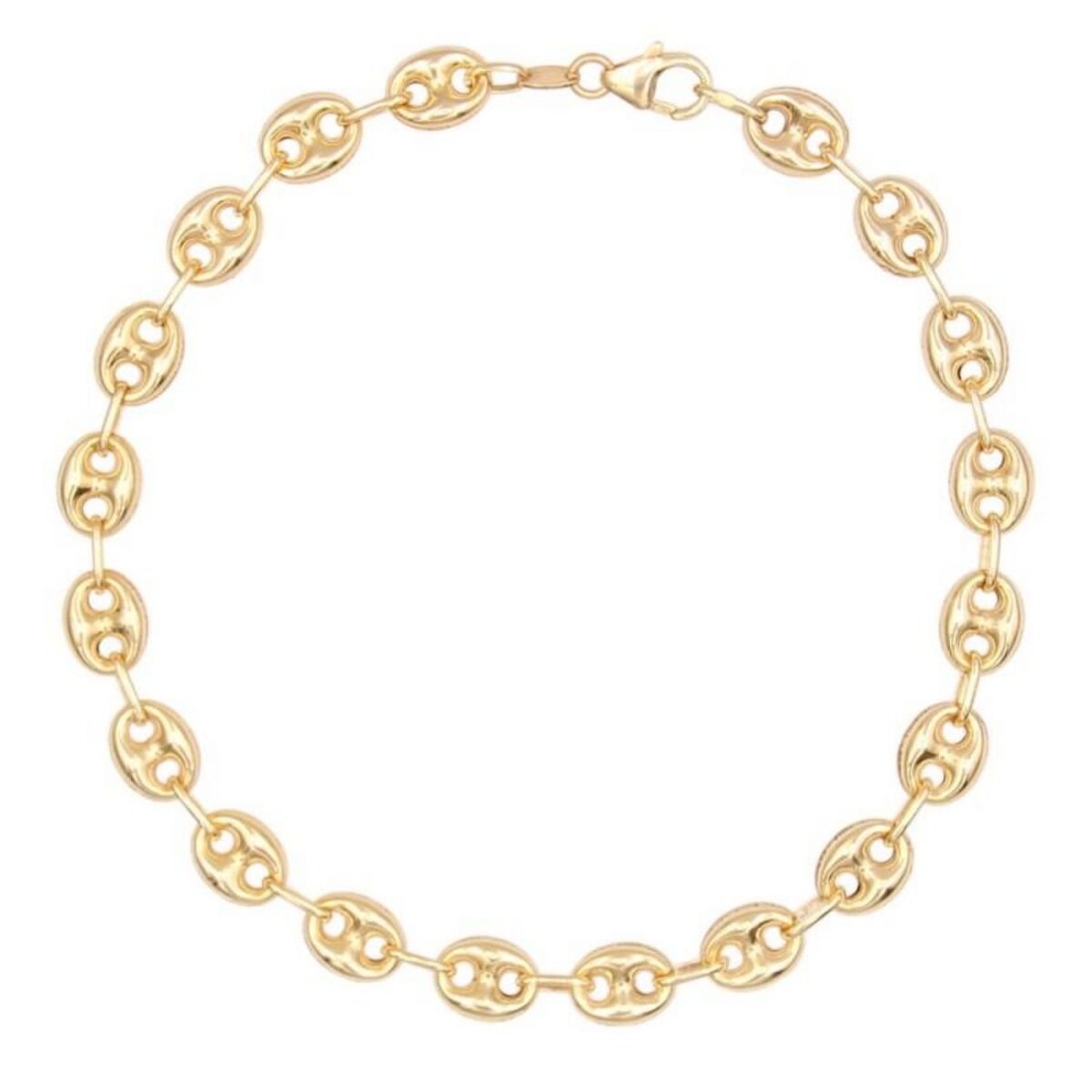 L'ATELIER D'AZUR Bracelet Homme ou Femme Or 18 Carats - Maille Grain de Café - Jaune