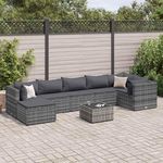 VIDAXL Salon de jardin 8 pcs avec coussins Gris Resine tressee