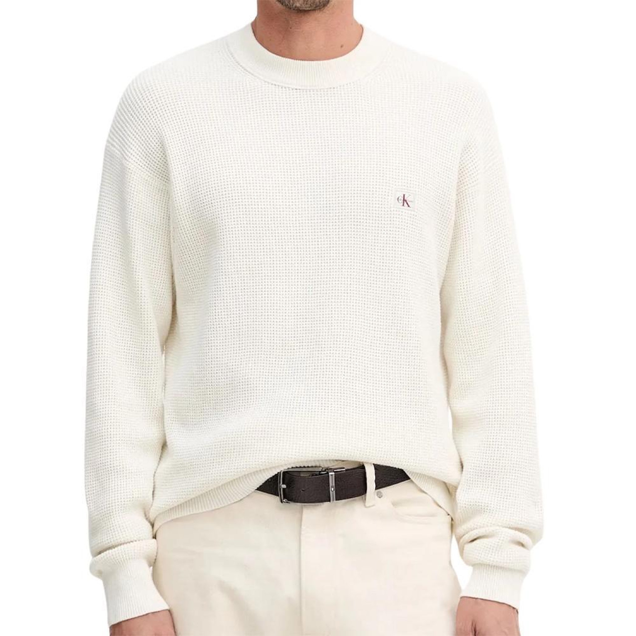 CALVIN KLEIN JEANS Sweat Blanc Homme Calvin Klein 350terry Monog YAS. Coloris disponibles : Blanc