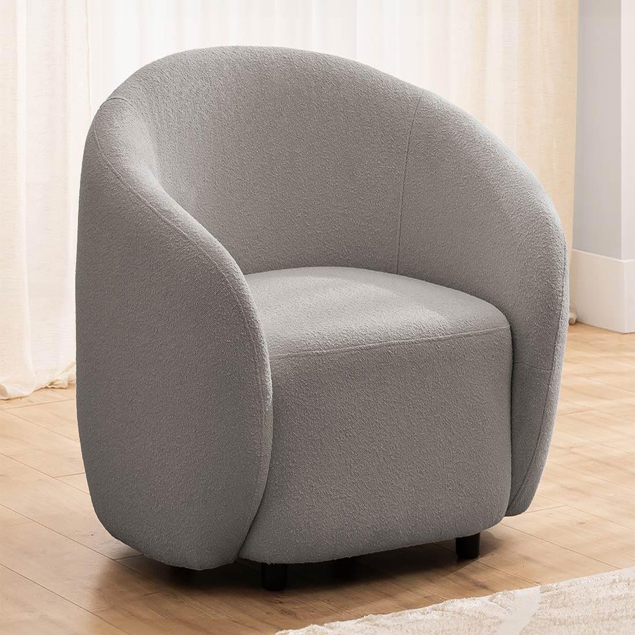 Voir la diapositive 4 : LISA DESIGN Flore - fauteuil en tissu bouclette