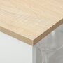 HOMCOM Table de bar table haute de cuisine mange-debout comptoir - 3 étagères - aspect chêne clair blanc