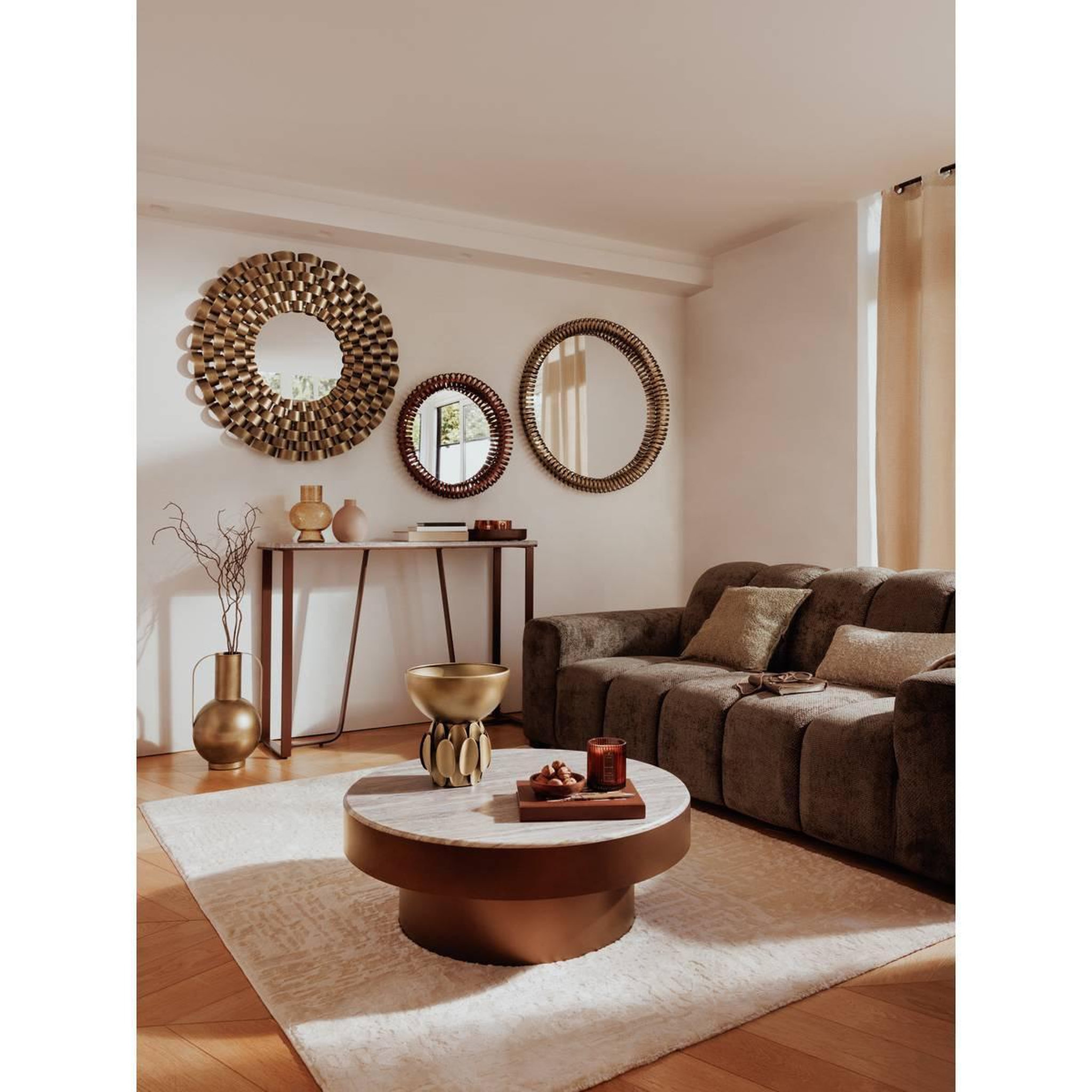 Voir la diapositive 5 : ATMOSPHERA Coupe décorative en métal  barrel  25cm doré