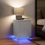 VIDAXL Tables de chevet avec lumieres LED 2 pcs blanc 38x34x50 cm