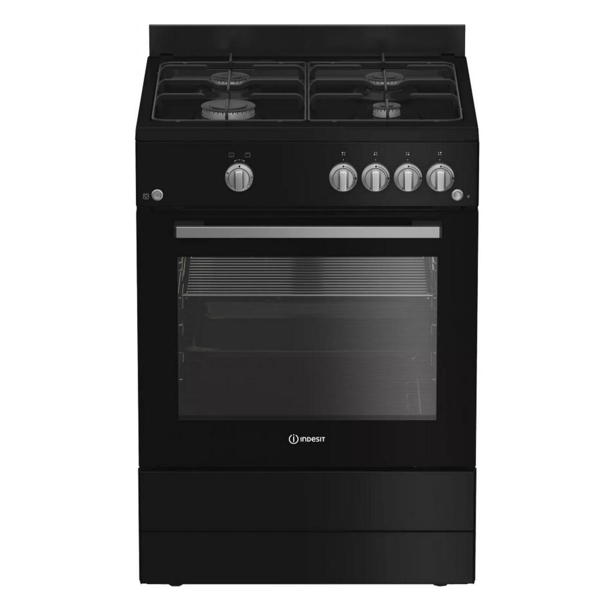 Indesit Cuisinière gaz 69l 4 feux noir - i6ggkcb