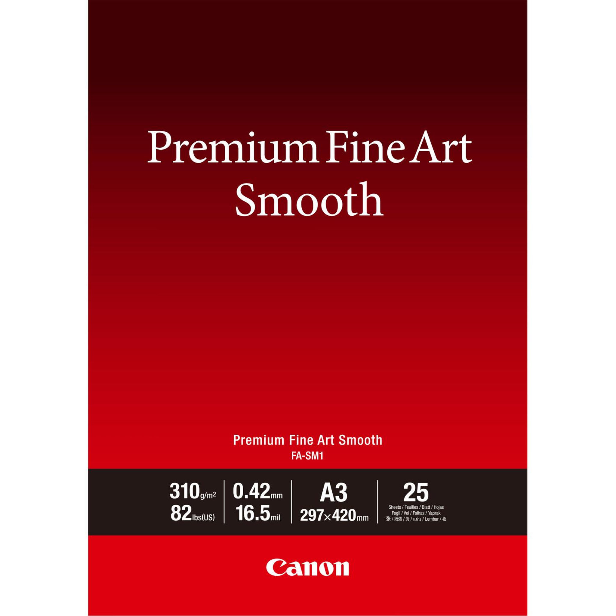 Voir la diapositive 2 : Canon Canon papier a3 beaux-arts lisse premium fa-sm1 - 25 feuilles