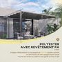 Voir la diapositive 4 : OUTSUNNY Toile de rechange pour pergola rétractable 4 x 3 m polyester haute densité 180 g/m² imperméabilisé gris