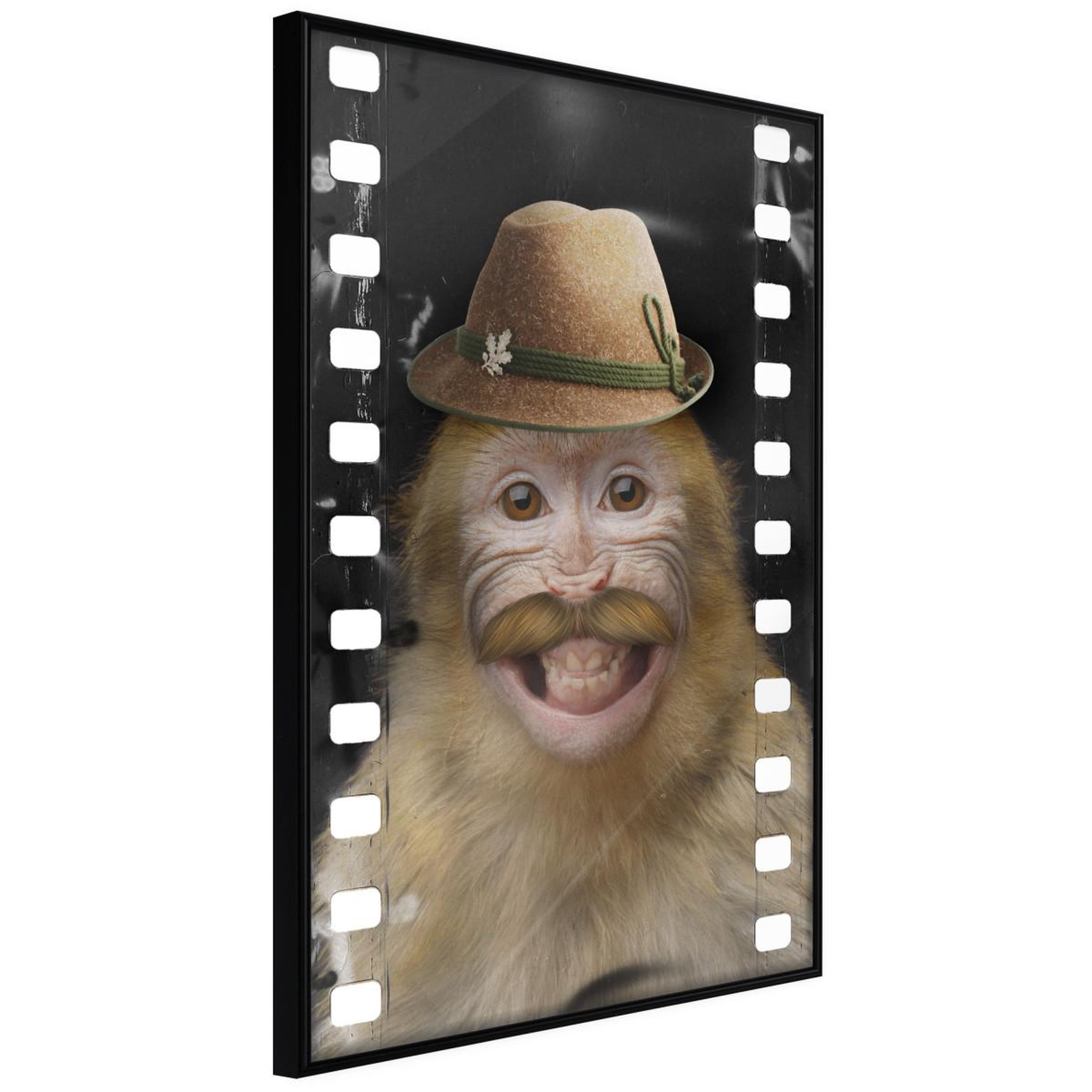 Paris Prix Affiche murale encadrée  dressed up monkey. Coloris disponibles : Jaune, Noir