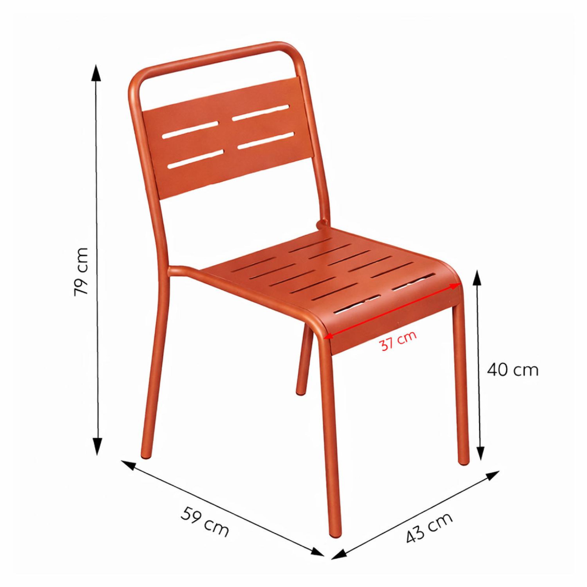 Voir la diapositive 3 : CONCEPT USINE Lot de 2 chaises de jardin empilables terracotta bergame