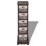 Voir la diapositive 4 : VIDAXL Etagere de rangement en bois 5 paniers en tissage Marron