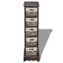 Voir la diapositive 4 : VIDAXL Etagere de rangement en bois 5 paniers en tissage Marron