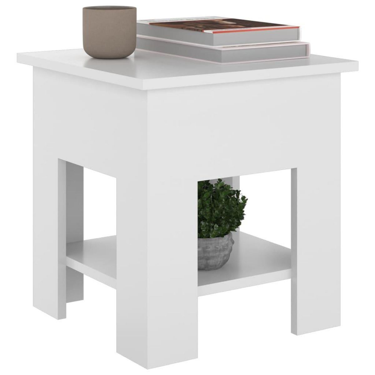 VIDAXL Table basse blanc brillant 40x40x42 cm bois d'ingenierie