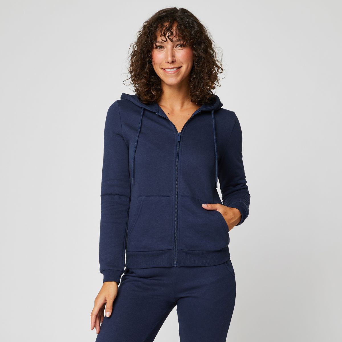 INEXTENSOSPORT Sweat de sport molleton à capuche bleu marine femme
