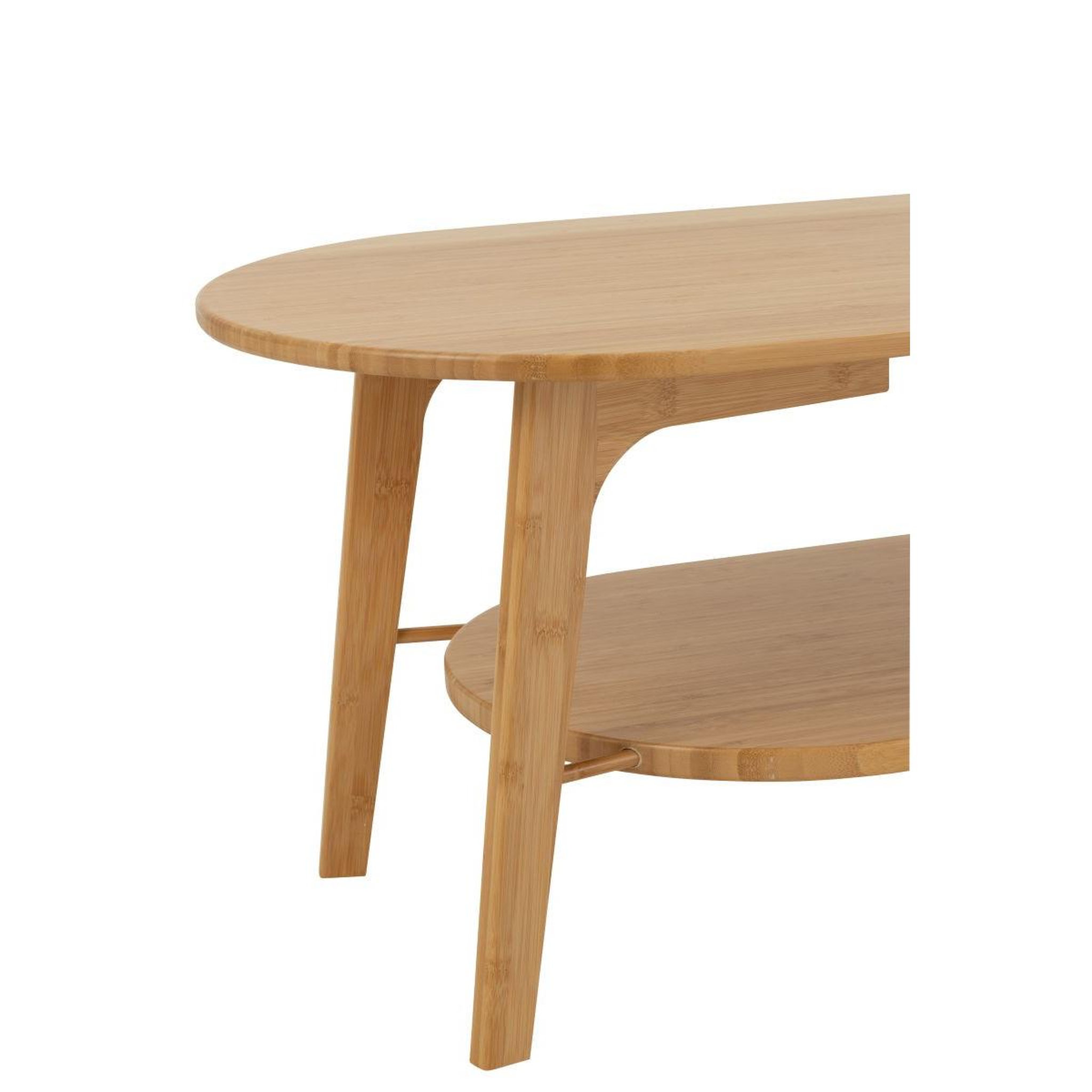 Voir la diapositive 5 : J-LINE Table basse ovale en bambou  johnnie  120cm naturel