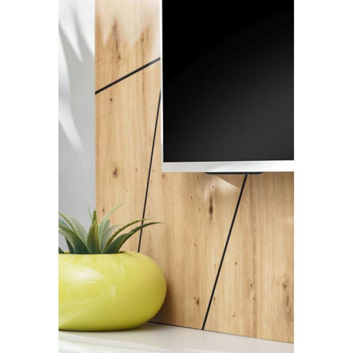 Paris Prix Ensemble Meuble TV Ligne  Xari  160cm Naturel & Gris