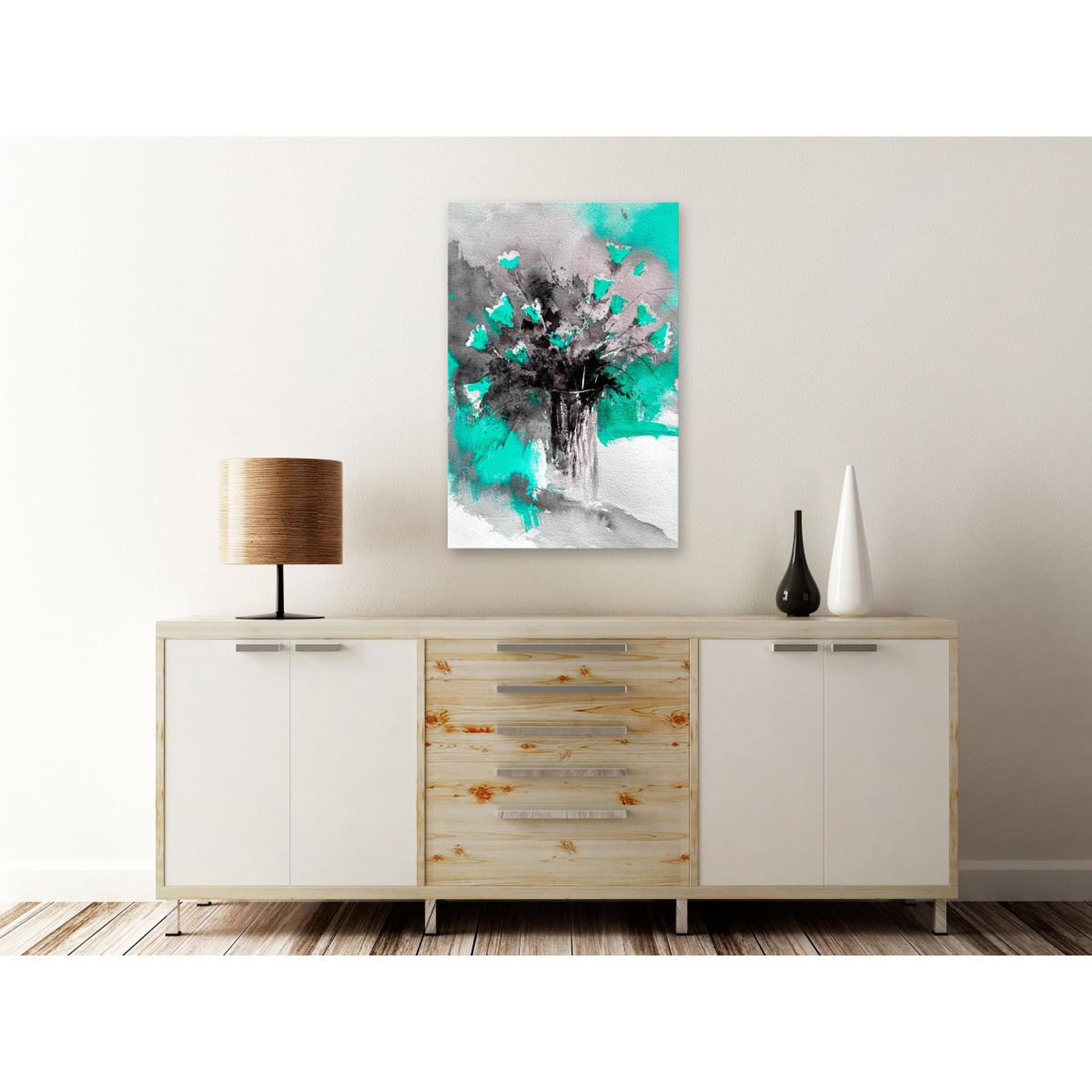 Voir la diapositive 2 : Paris Prix Tableau imprimé  bouquet of colours green