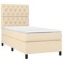 Voir la diapositive 3 : VIDAXL Sommier a lattes de lit avec matelas Creme 80x200 cm Tissu