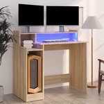 VIDAXL Bureau avec lumieres LED Chene 97x45x90 cm Bois d'ingenierie