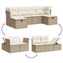 Voir la diapositive 3 : VIDAXL Salon de jardin avec coussins 6 pcs beige resine tressee