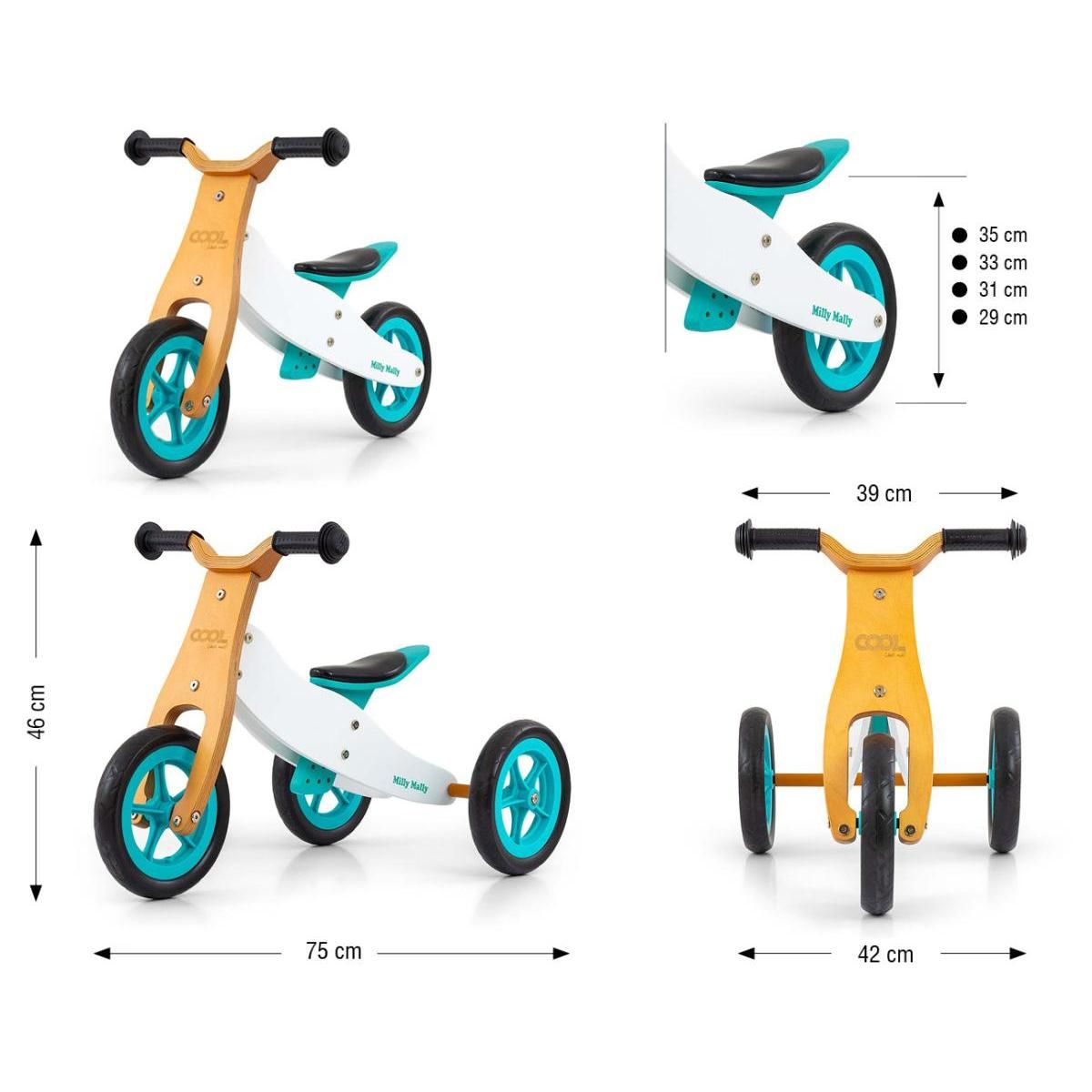 MILLY MALLY Porteur 2-en-1  Cool Classique Menthe