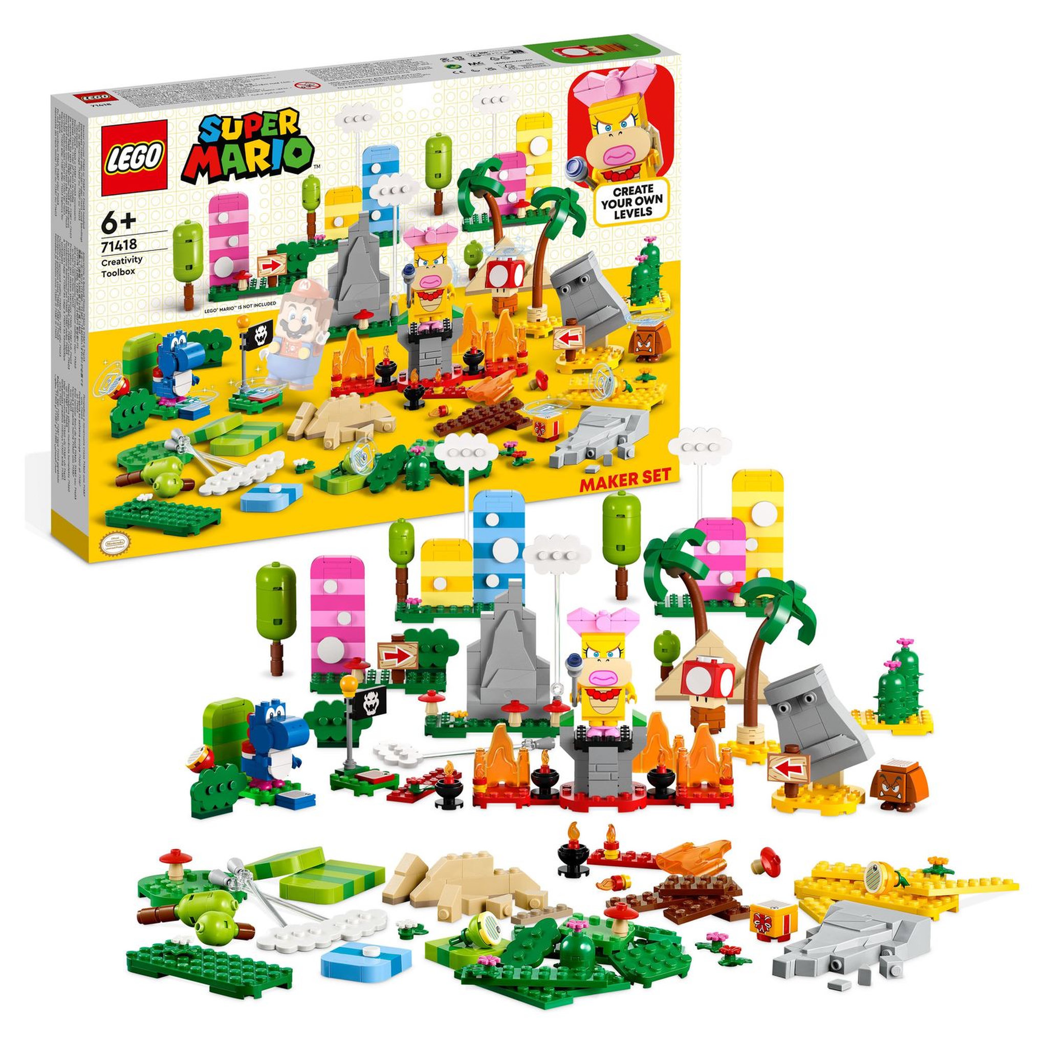 Voir la diapositive 2 : LEGO Super Mario 71418 Set la boite à outils créative,  Jouet Enfants 6 Ans, avec Figurines