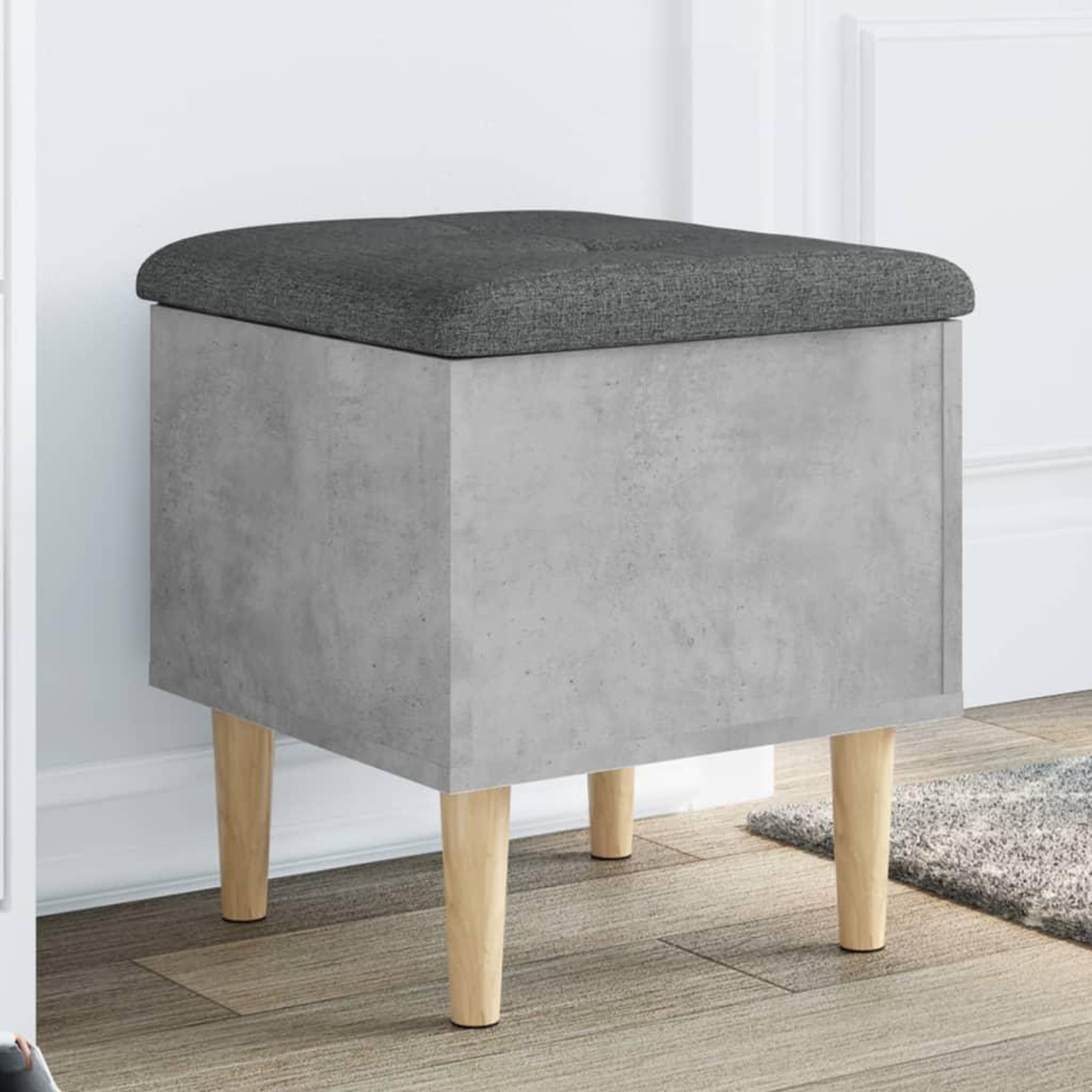 VIDAXL Banc de rangement gris beton 42x42x46 cm bois d'ingenierie