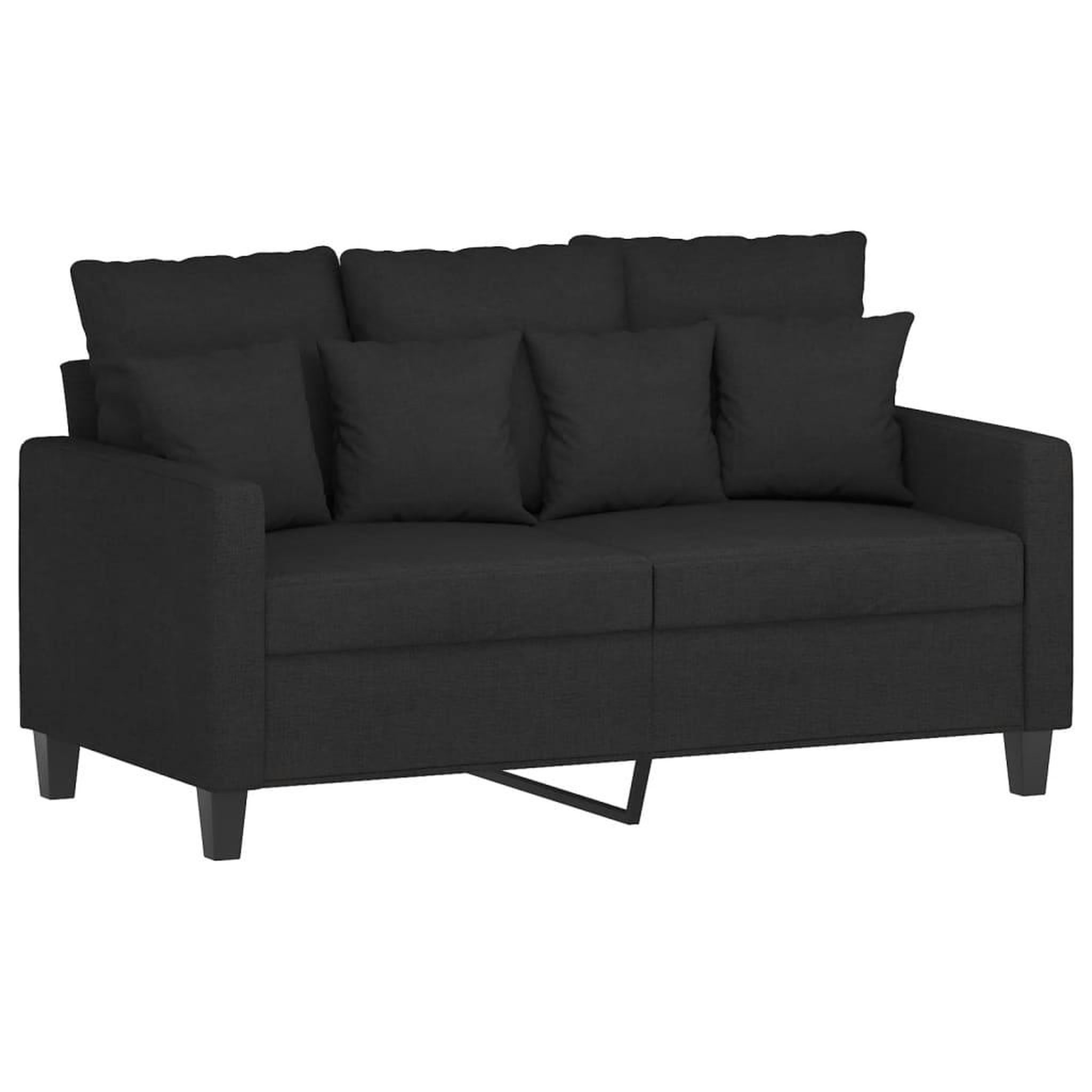 Voir la diapositive 4 : VIDAXL Ensemble de canapes 4 pcs avec coussins noir tissu