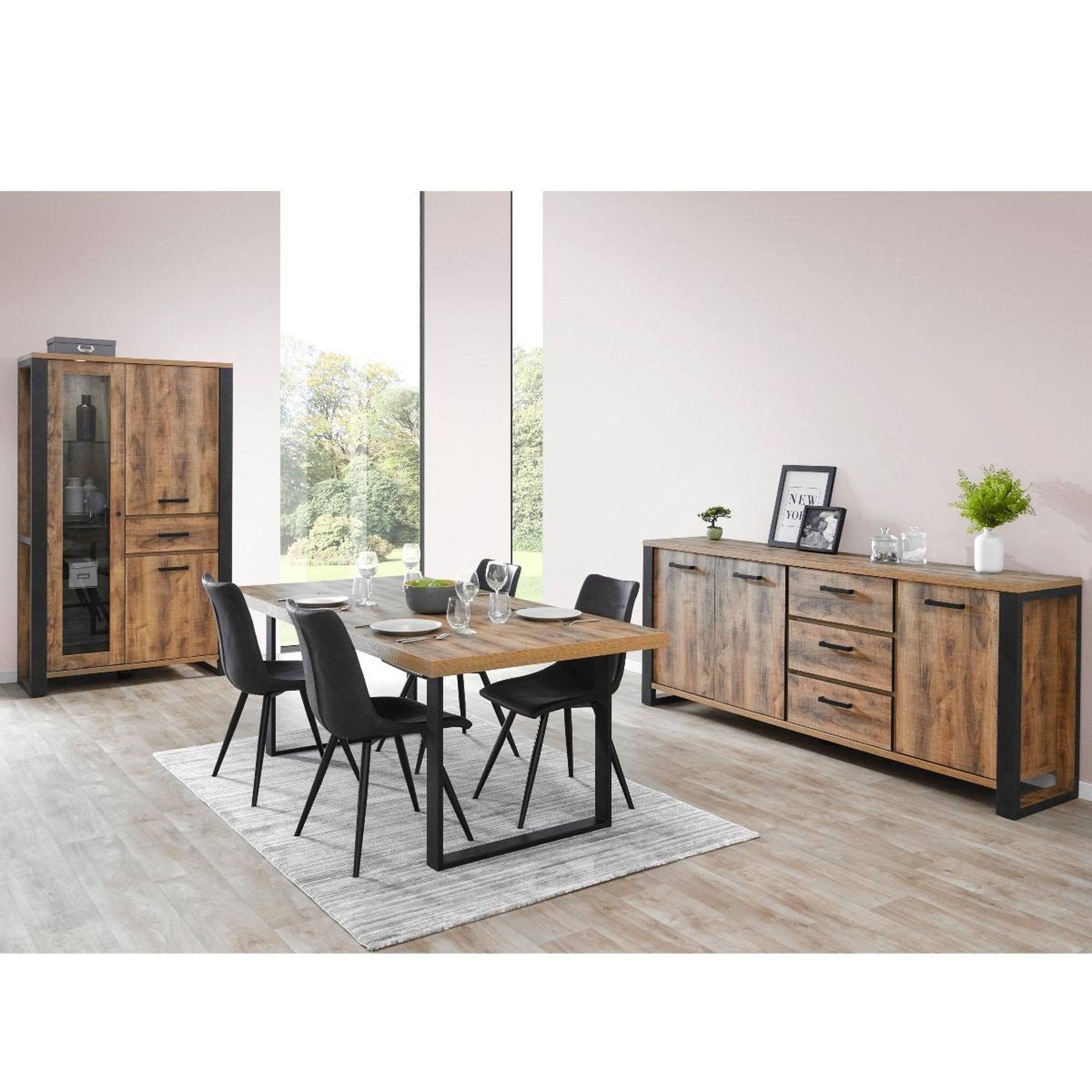 Voir la diapositive 5 : JLC KREATION Salle à manger complète mona (buffet +table pied u)