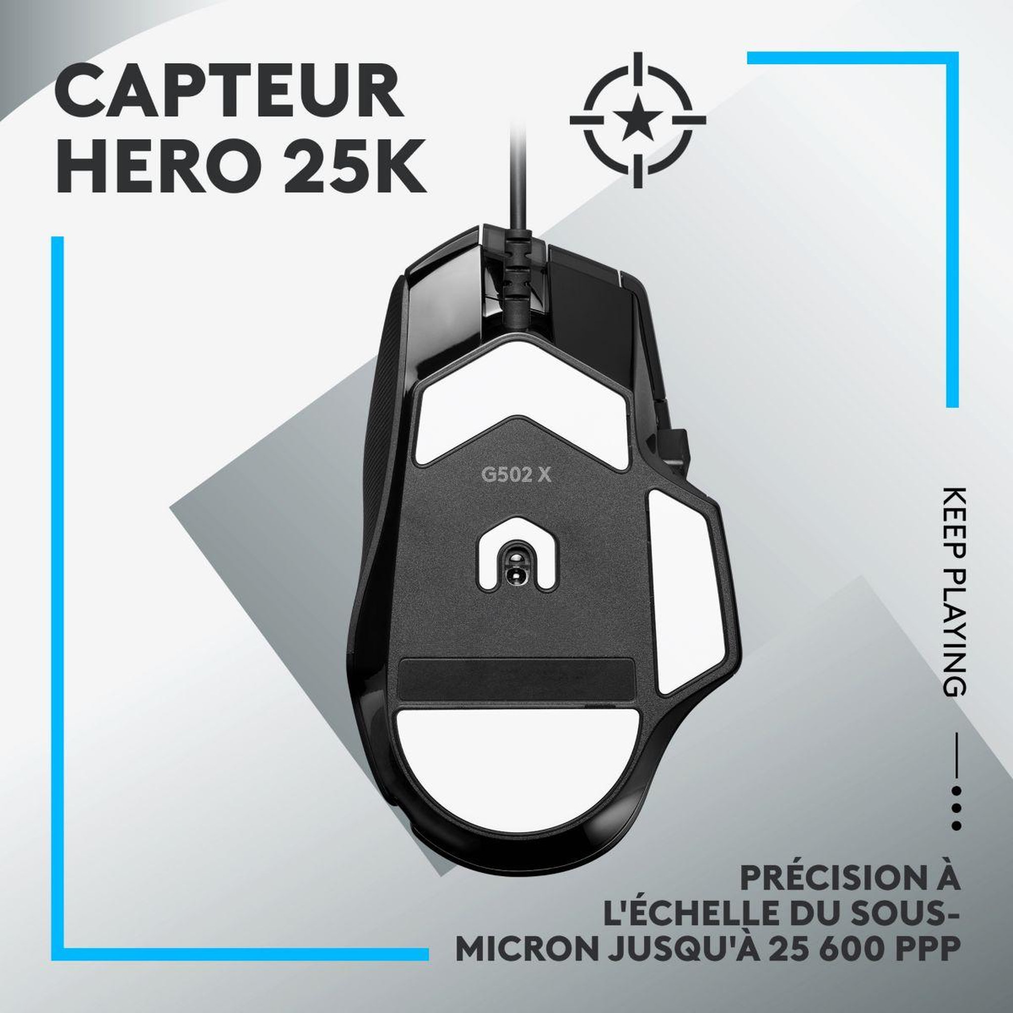 Voir la diapositive 5 : Logitech Souris gamer filaire g502x filaire noir + tapis g240