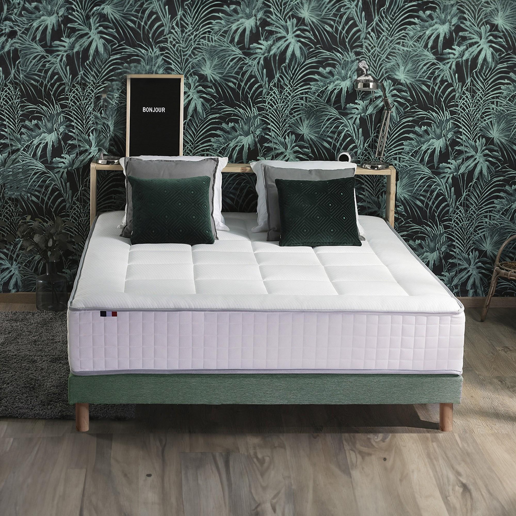 Voir la diapositive 6 : IDLITERIE Ensemble matelas Ressorts 7 zones H28cm + sommier PALACIO 2 FABRICATION FRANCAISE