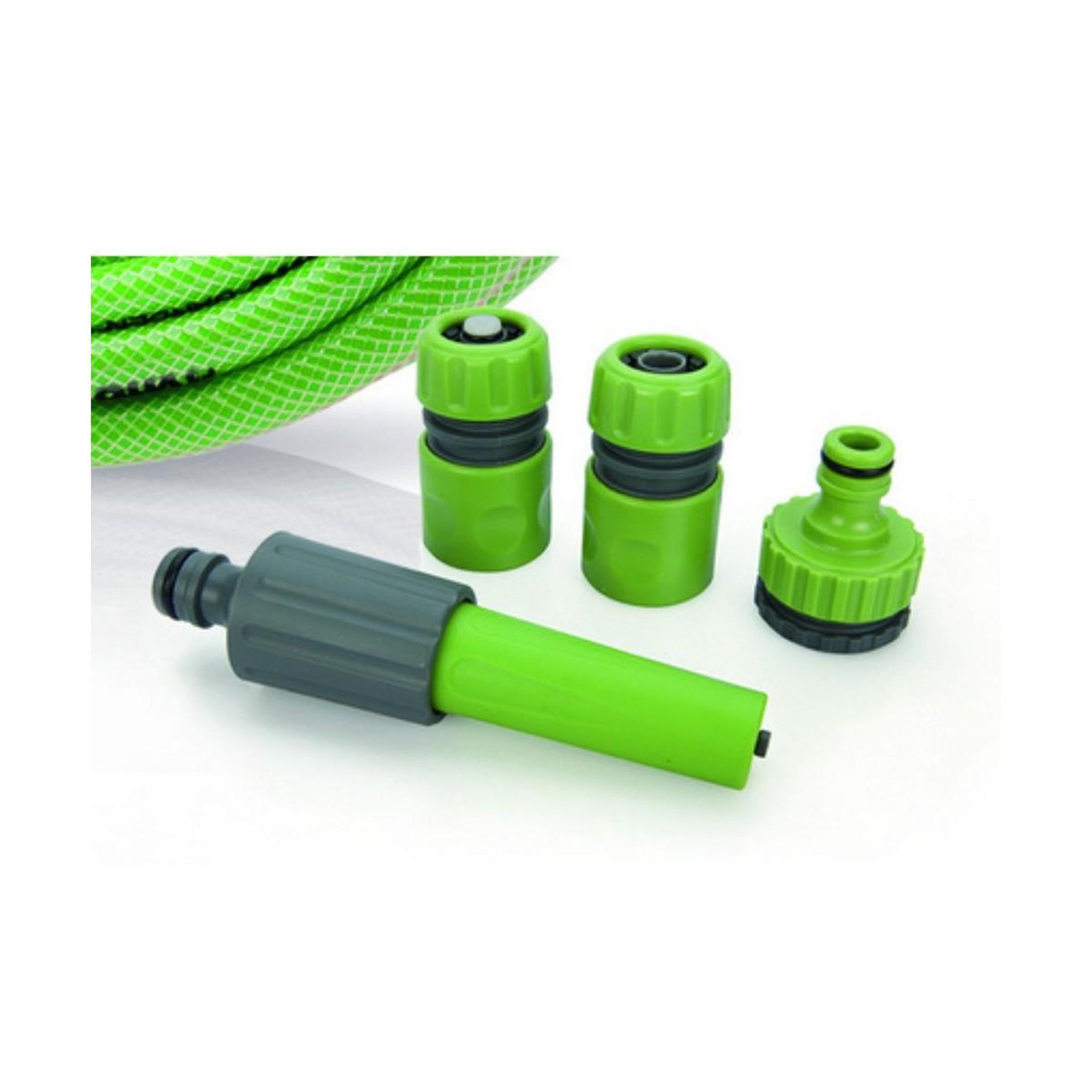 Voir la diapositive 2 : VITO Garden Tuyau d'arrosage 19mm 25m kit pvc lance multi jet+ 2 raccords + nez de robinet vito